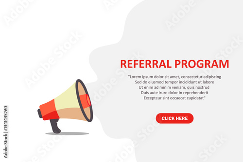 Referral program speech bubble banner. Can be used for business, marketing and advertising. Vector illustration.