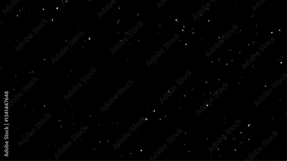 Fototapeta premium Snowflakes on a black background. Heavy snowfall, snowflakes in different shapes and forms. Winter. Snow background. Snowflakes isolated