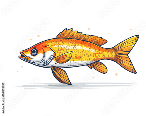 goldfish on white background vector illustration 