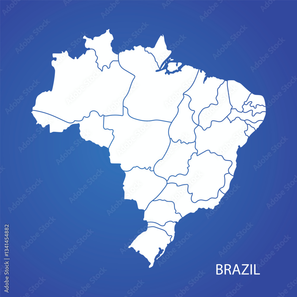 Obraz premium brazil map vector white blue background
