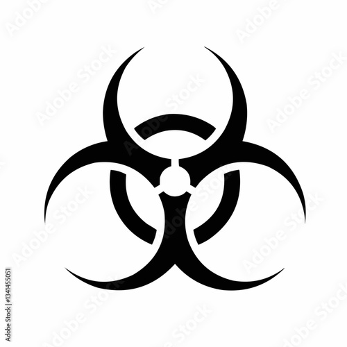Abstract biohazard symbol representing danger and toxicity in a minimalist design