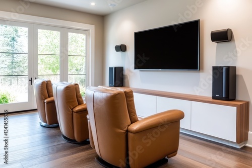 Home theater setup in luxury house