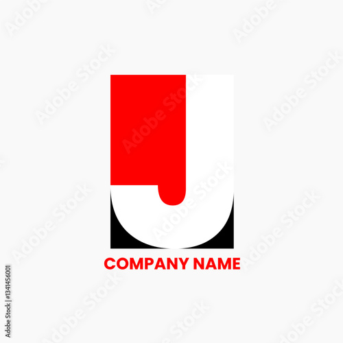 Free Download J letter with black and red color - GFXLoad