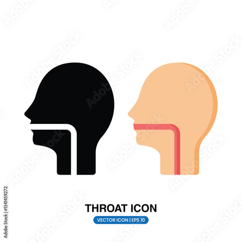 Throat simple icon and symbol design on a white background