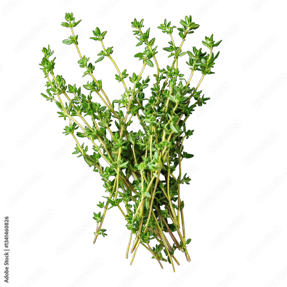 A bundle of fresh rosemary sprigs with needle-like dark green leaves and woody stems. A bundle of fresh rosemary sprigs with needle-like dark green leaves and woody stems.