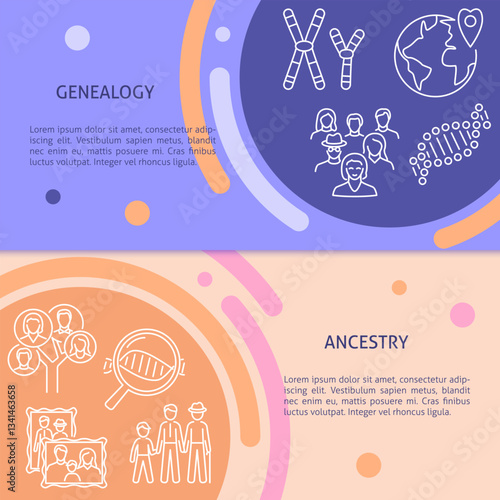 Genealogy and ancestry banner template