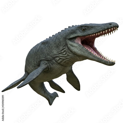 mosasaurs on white background 3d render