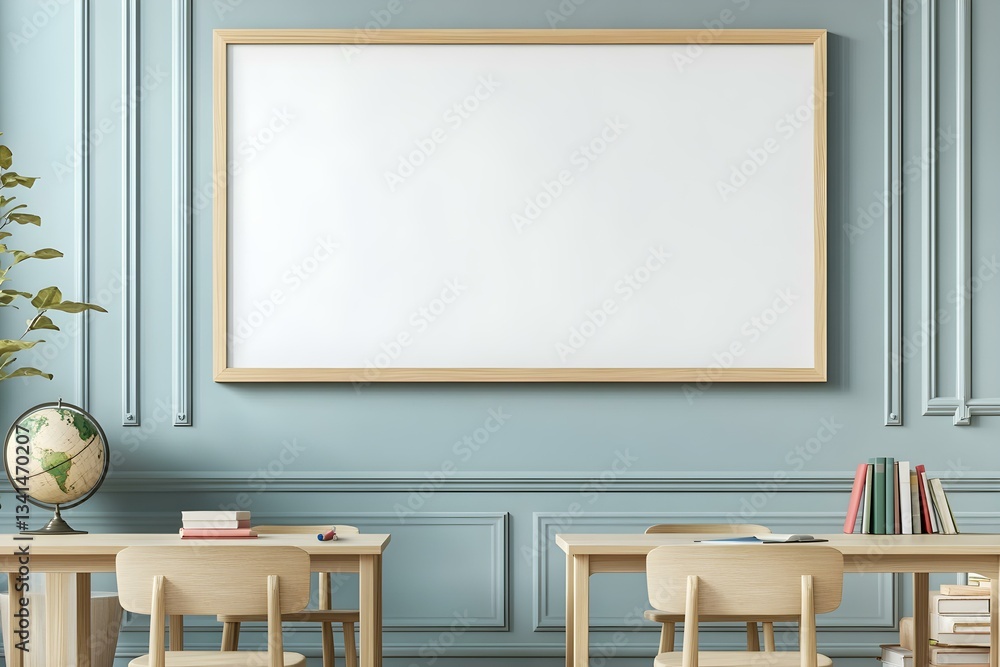 White Horizontal Wooden Frame Mockup Display White Horizontal Wooden Frame Mockup Display