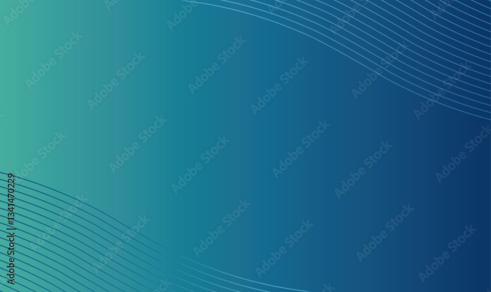 Naklejka premium Abstract Blue and Teal Gradient Background with Wave Pattern, Vector illustration.