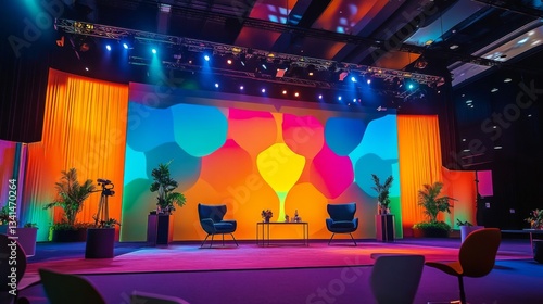 Vibrant Stage Design for Modern Conference Event