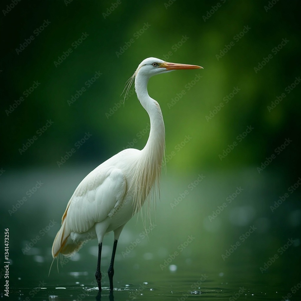 Naklejka premium beautiful white heron (egret)