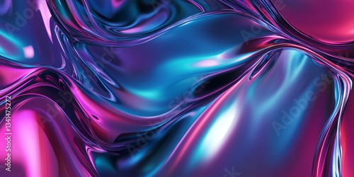 A surreal 3D background of an abstract, liquid-like surface with shifting, iridescent colors. The smooth, flowing motion of the shapes creates a calming yet dynamic effect, perfect for modern