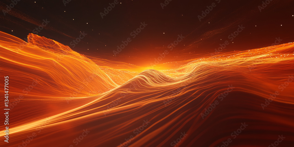 A dynamic 3D background depicting a massive energy explosion in deep space, with fiery plasma waves expanding outward. The vibrant orange and red hues contrast against the dark cosmic void.