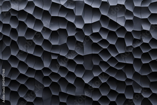 Obraz na płótnie A smooth, minimalist 3D background with a continuous pattern of monochromatic hexagonal tiles. The soft, ambient lighting creates subtle depth, making it perfect for modern branding, presentations, w salonie