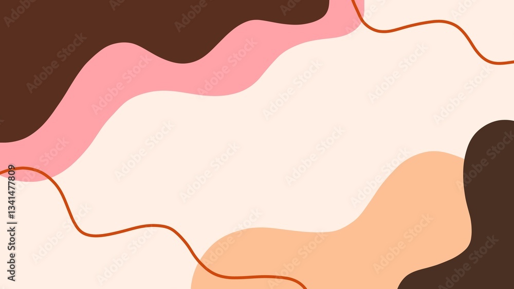 Aesthetic abstract background with pastel pink, orange, and brown waves Aesthetic abstract background with pastel pink, orange, and brown waves