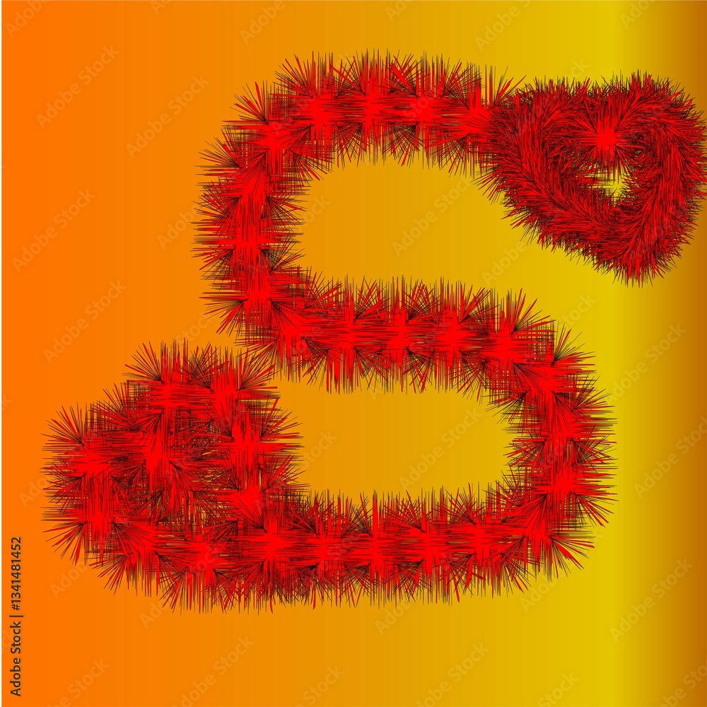 D “Red Carpet fur concept letter S” creative decorative with brush D “Red Carpet fur concept letter S” creative decorative with brush
