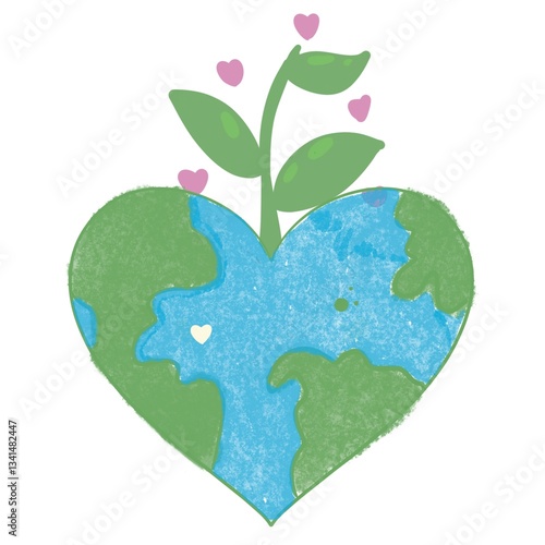 earth with green leaves