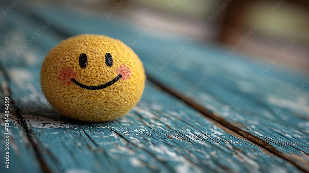Smiley Face on Weathered Wooden Surface Smiley Face on Weathered Wooden Surface