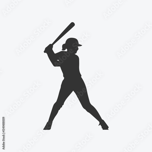 Silhouette of a baseball batter in action