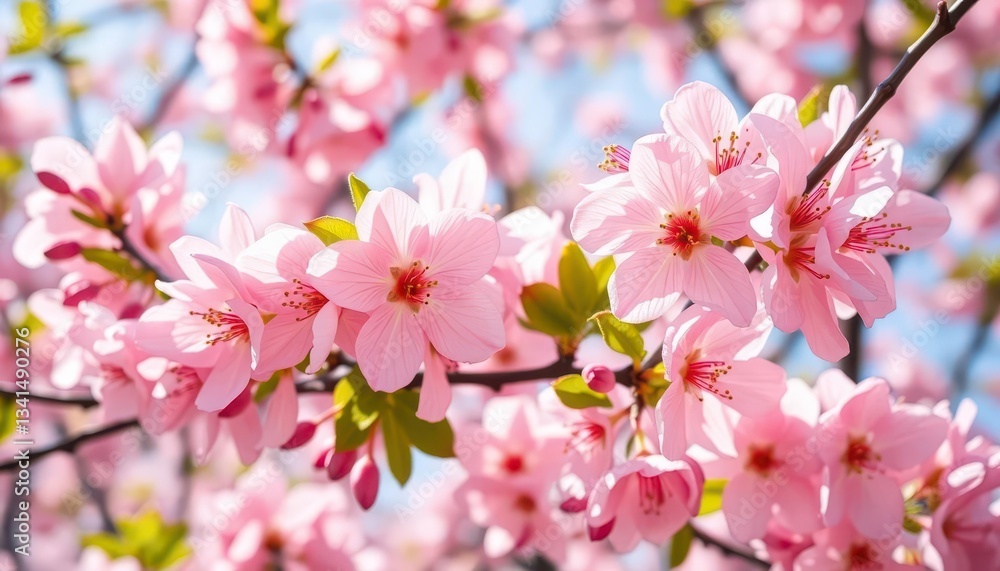 Delicate pink crabapple blossoms in full bloom, sunlight filtering through petals, flora, soft Delicate pink crabapple blossoms in full bloom, sunlight filtering through petals, flora, soft