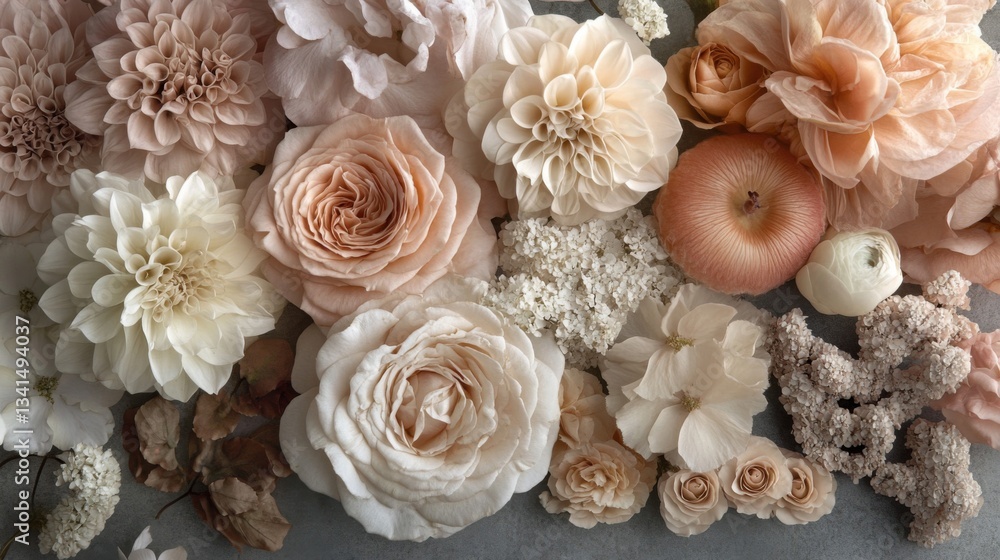 Pastel Peach and Cream Dried Flower Arrangement Pastel Peach and Cream Dried Flower Arrangement