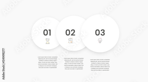 Circle vector infographic template with 3 steps and options for annual reports, presentations, advertising, chart. Modern business illustration.