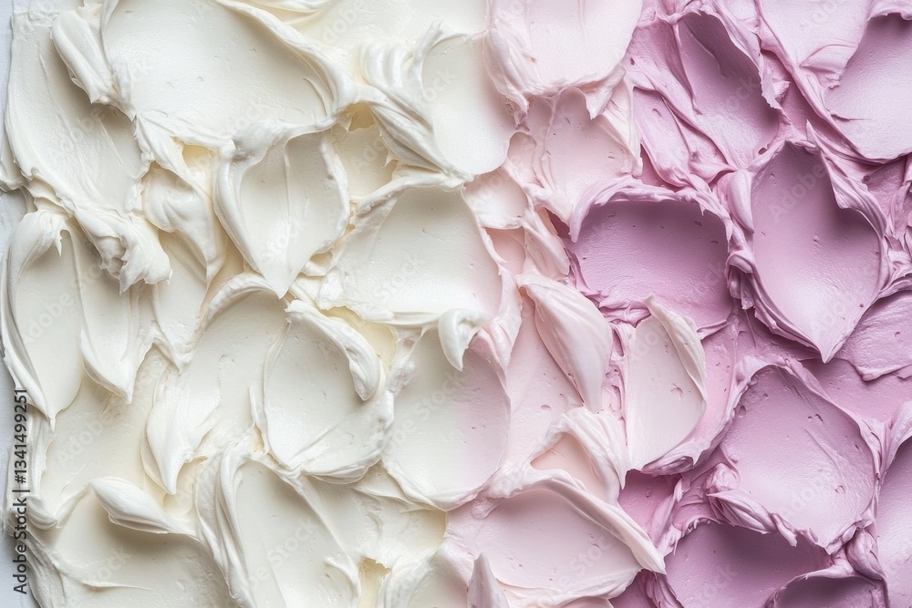 Obraz premium Creamy texture, ombre effect. White to pale pink swirls create a beautiful backdrop.