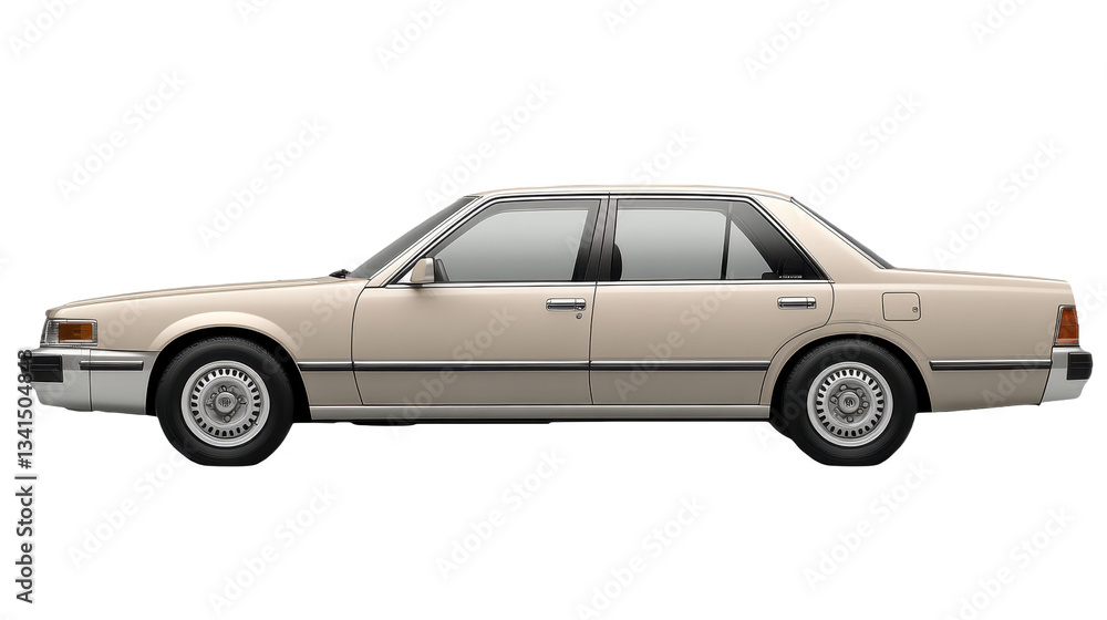 Fototapeta premium Timeless Elegance: A Classic Sedan in Pristine Condition, A Vintage Automobile for the Discerning Collector, Perfect for Road Trips and City Cruising