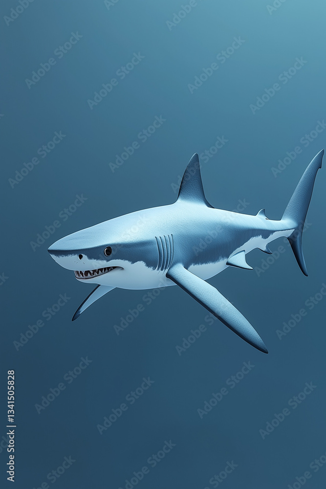 Shark swimming in the ocean isolated Shark swimming in the ocean isolated