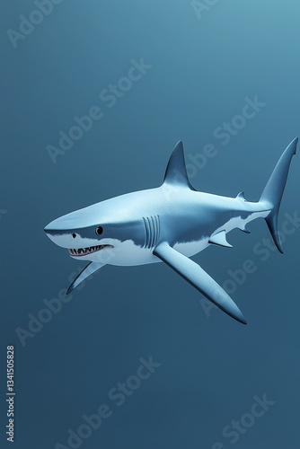 Wallpaper Mural Shark swimming in the ocean isolated Torontodigital.ca