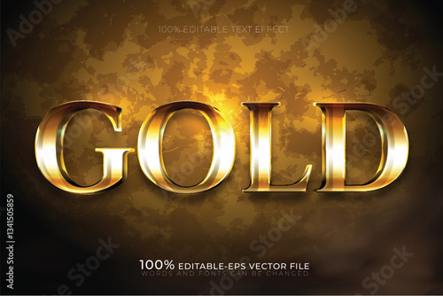 Dramatic Gold editable text effect