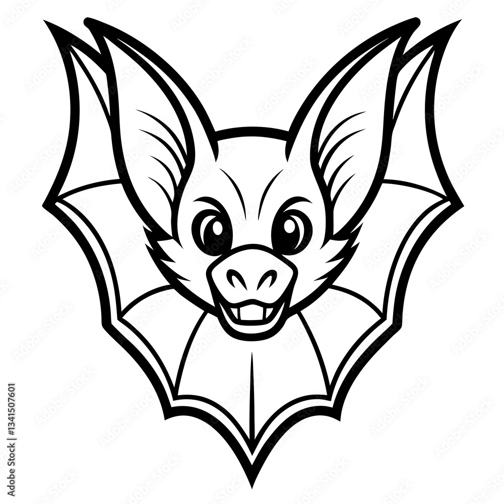 Obraz premium a charming cartoon bat, a perfect blend of cute and spooky