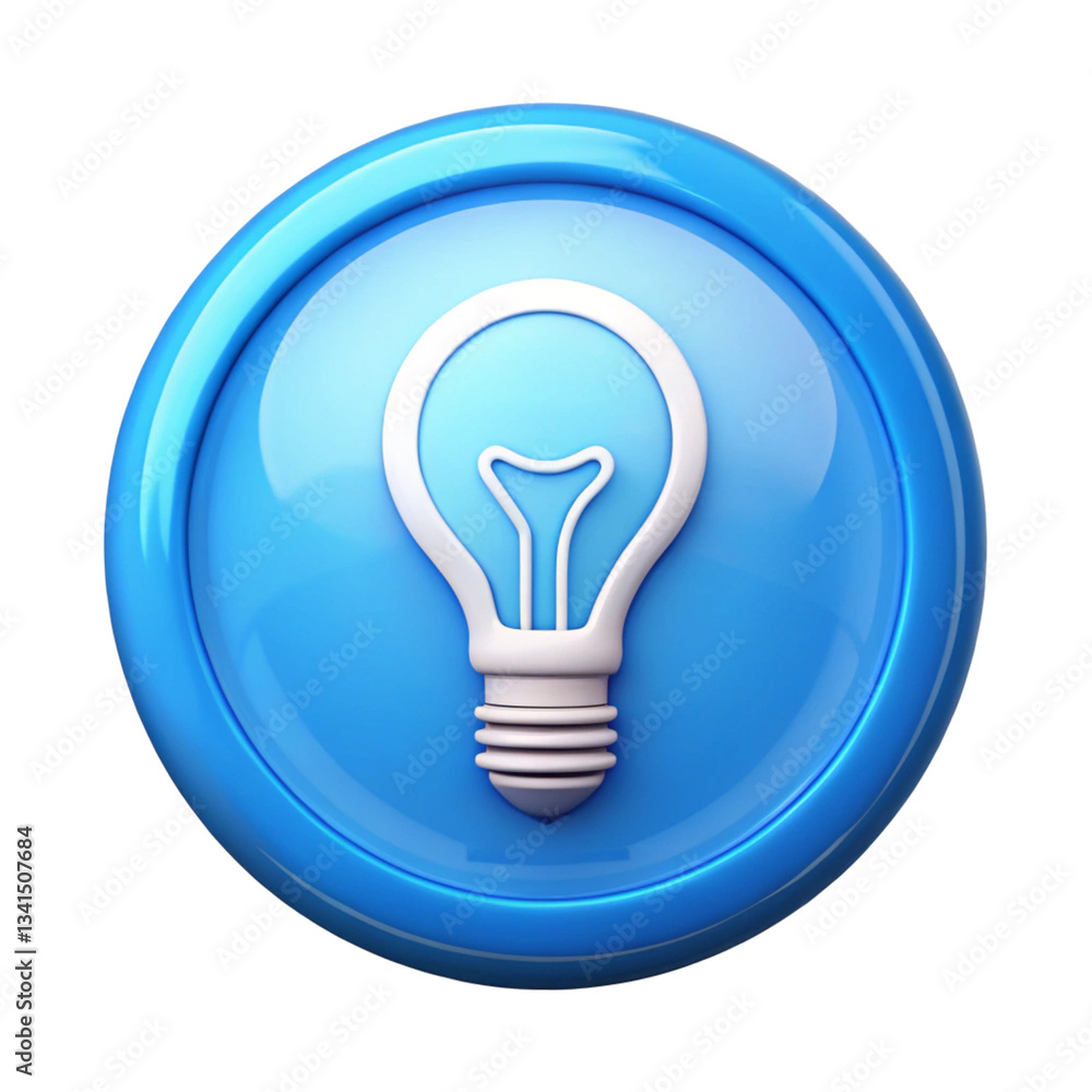 light bulb icon on round internet button light bulb icon on round internet button