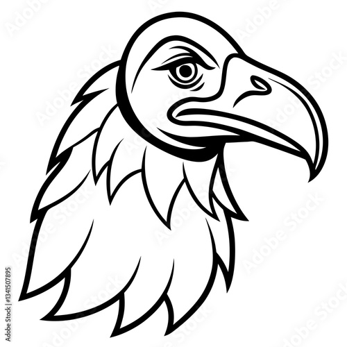 A detailed, stark outline of a formidable bird of prey's head. This image is an emblem of strength, power, and focus, rendered in bold lines