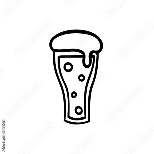 シンプルなビールグラスのイラスト素材