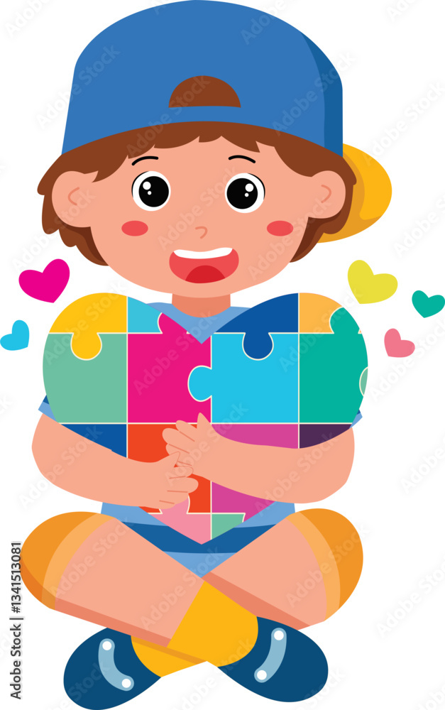 Kids Illustration for World Autism Awareness Kids Illustration for World Autism Awareness