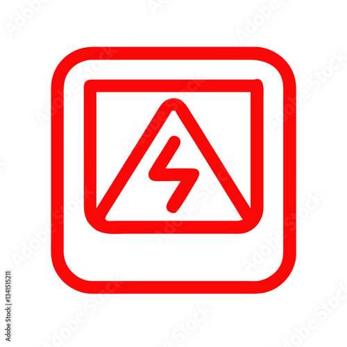 Electrical hazard icon for fire safety and high voltage warning