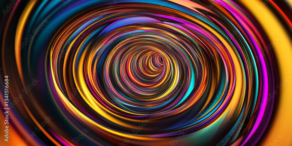 A dynamic 3D background showcasing a tunnel of concentric glowing rings, pulsating with electric energy. The vibrant neon hues add a futuristic and high-tech vibe to the composition.