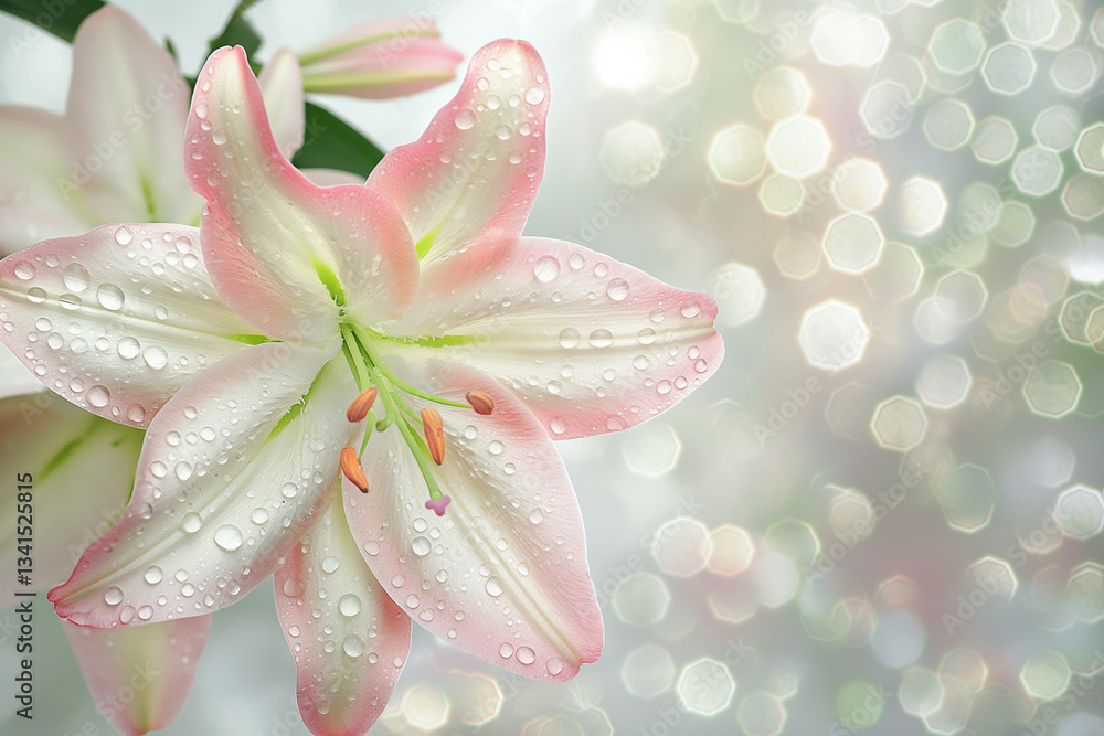 Fototapeta premium pink lily on white background