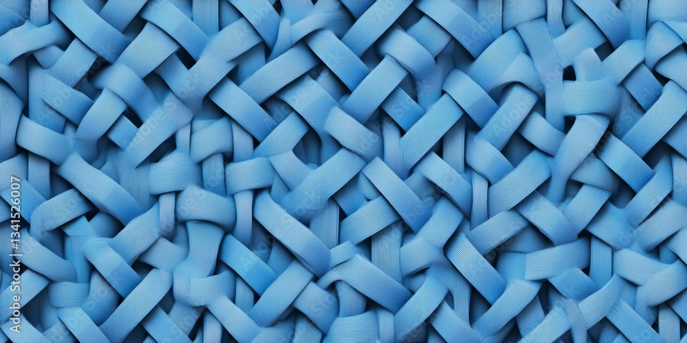 A geometric 3D background showcasing an intricate pattern of interlocking triangular prisms in varying shades of blue. The structured composition and subtle lighting create a modern, tech-inspired