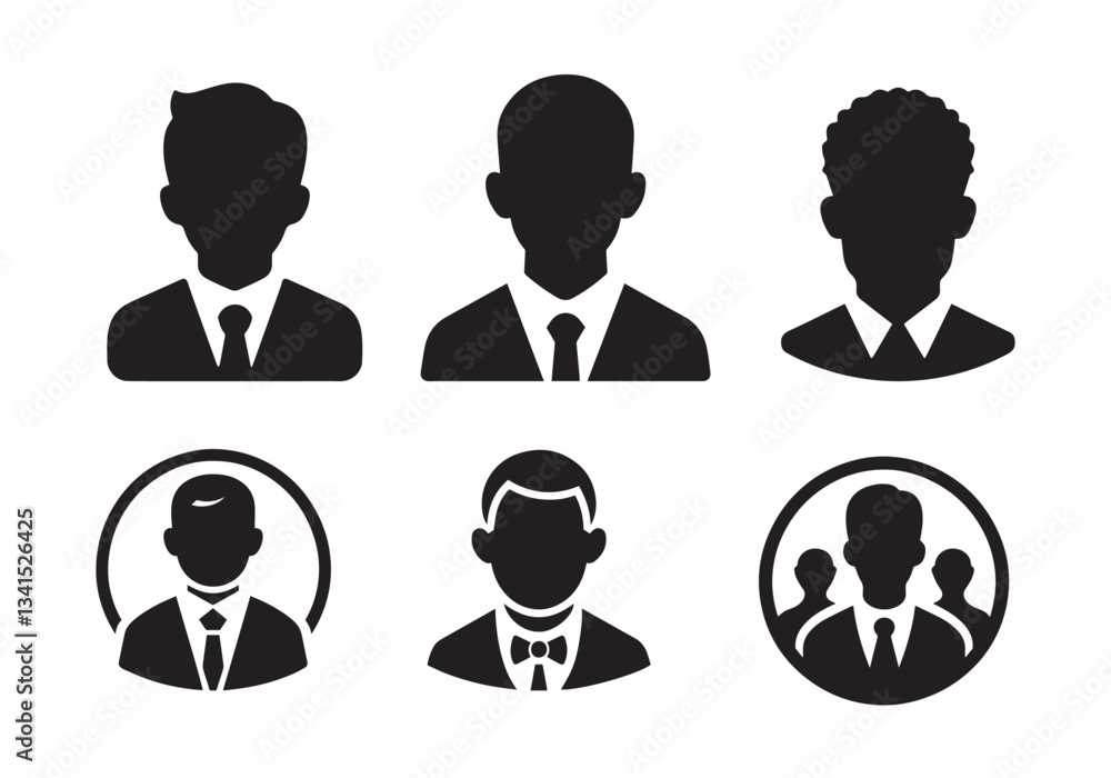 People Icon Set Stock Illustration