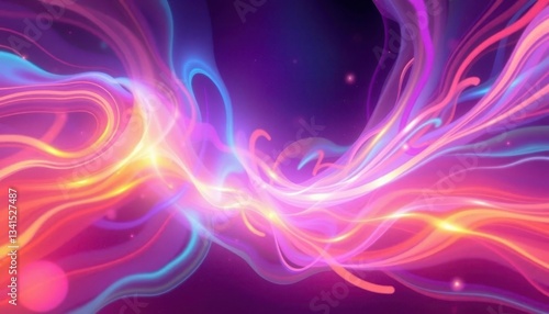 Abstract swirling plasma, vibrant colors, ethereal glow, science fiction, galaxy