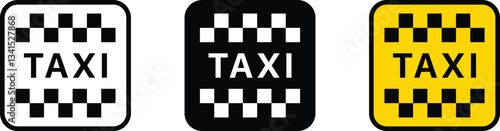 Taxi set icons. Taxi service banner elements.