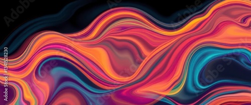 Abstract vibrant wave patterns in fluid motion, creating dynamic visual energy, trendy, splash