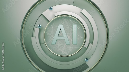 AI words icon digital code technology background