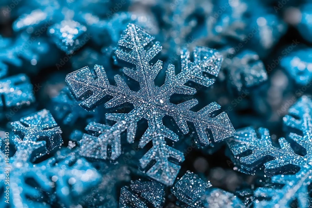 Snowflake, close-up, sparkling, winter background, decoration Snowflake, close-up, sparkling, winter background, decoration