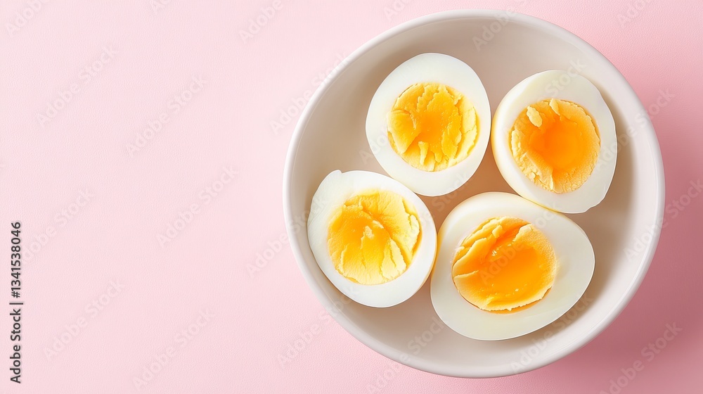 Boiled eggs for breakfast healthy egg yolk delights in a minimalist kitchen setting Boiled eggs for breakfast healthy egg yolk delights in a minimalist kitchen setting