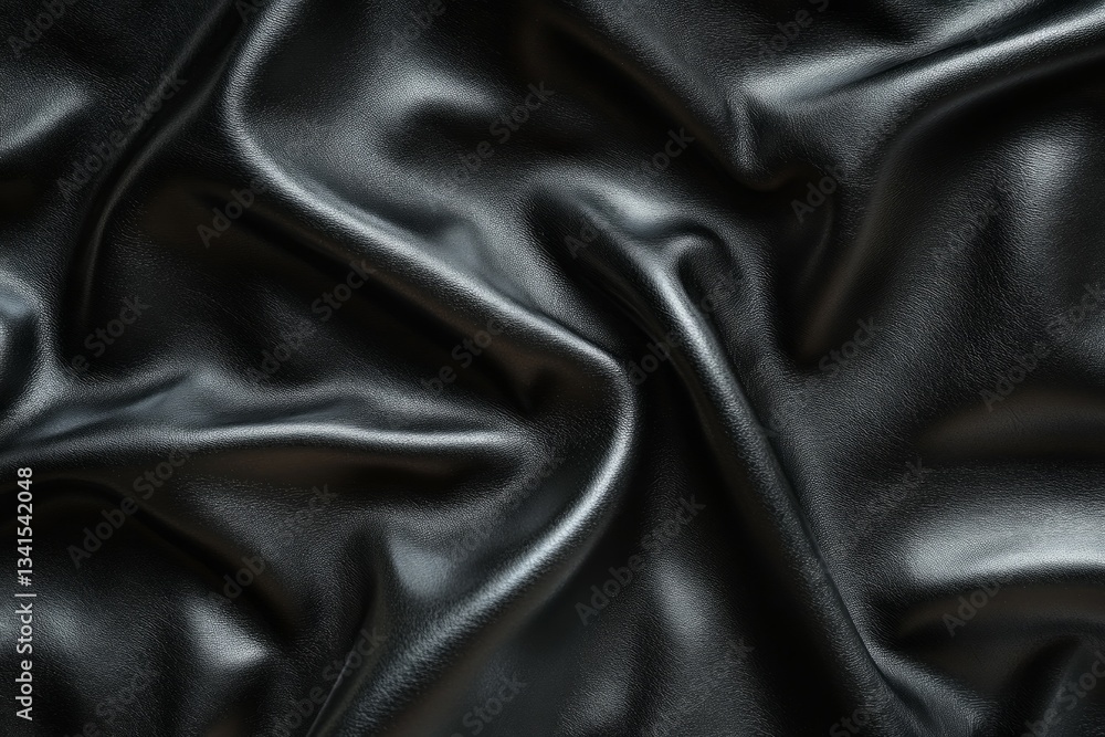 Black leather texture with wrinkles and shadows. Neural network AI generated Black leather texture with wrinkles and shadows. Neural network AI generated
