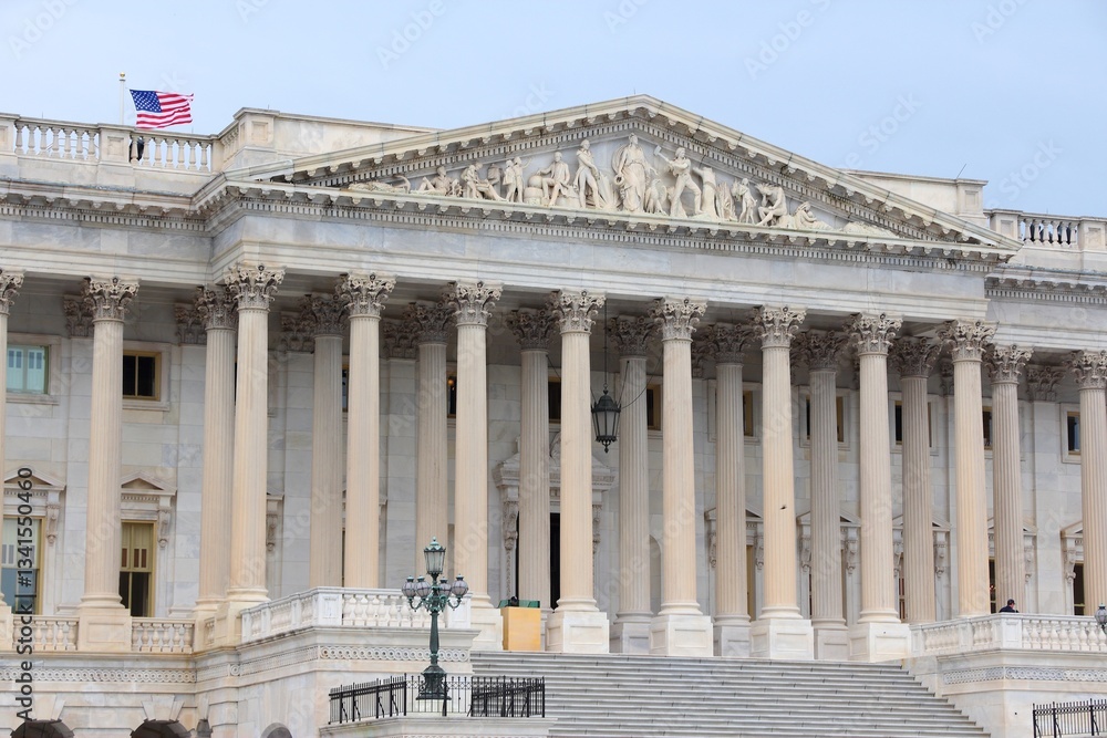 Obraz premium Senate wing at US National Capitol in Washington