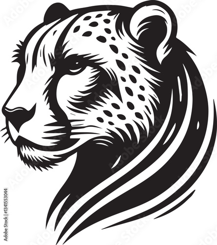 Wallpaper Mural leopard head vector, leopard head vector logo, leopard tiger head silhouette vector black and white Torontodigital.ca